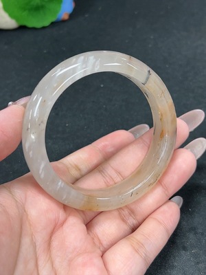 H41923516 非洲翠(独龙玉)正圈手镯 圈口56.3 货品总重约53.8g