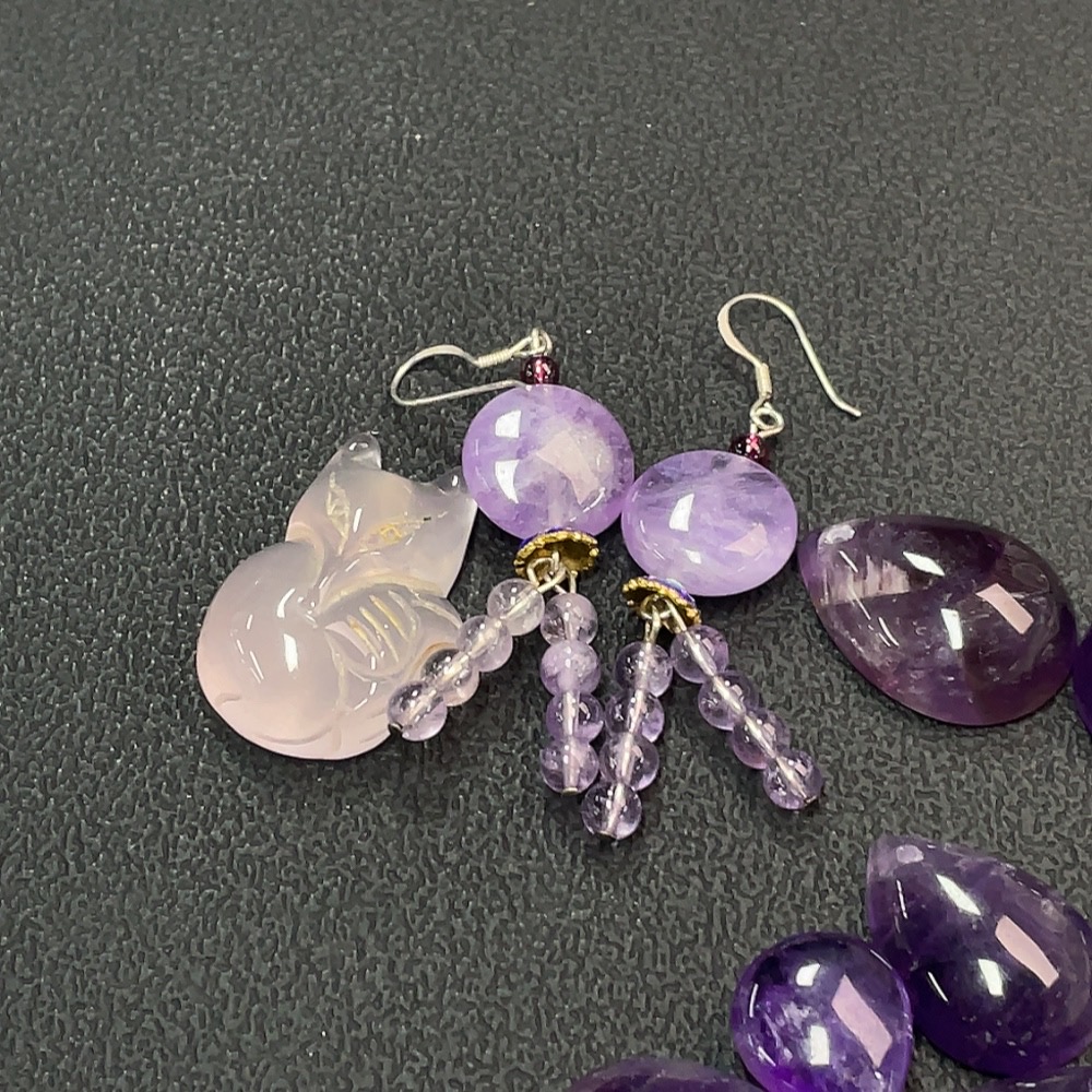 C25911718 Crystal Inlaid Earrings + Pendant