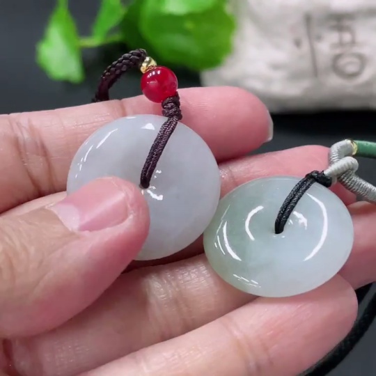 F33935300 Jadeite Safety Button Pendant