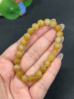H41898337 和田玉手串 卡7.8mm左右 货品总重约18.5g