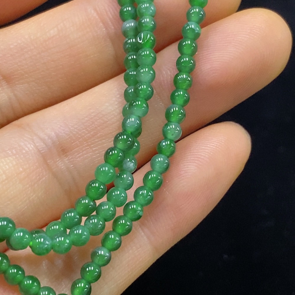 F34025194 Jadeite Bead Necklace Approx. 2.8mm Total Weight Approx. 7.87g