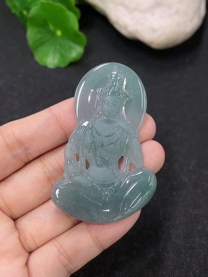 F45424968 翡翠挂件观音 货品总约重13g