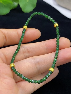 F33911727 Jadeite Bracelet Approx 2.9mm Beads Total Weight Approx 3.55g Non-Gold