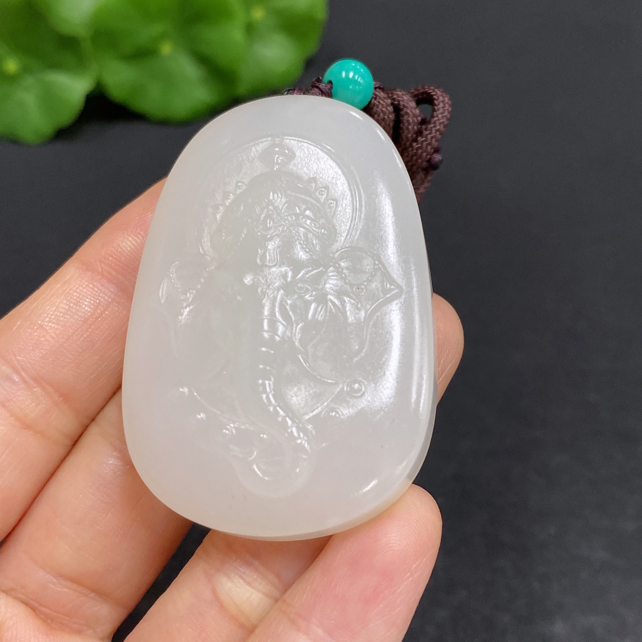 H28280729 Hetian Jade Pendant Ganesha Total Weight (including rope) 40.4g