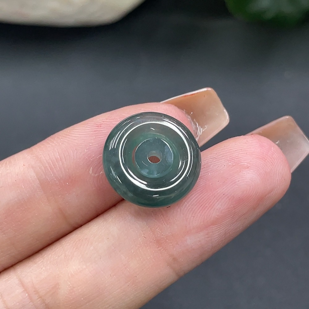 F12374952 Jadeite Mother-and-Son Button Pendant