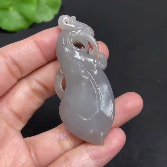 H34052216 Hetian Jade Pendant Phoenix Total Weight Approx. 22.9g