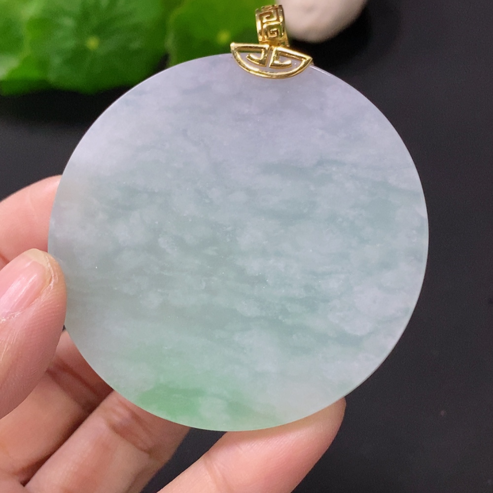 F24701568 Jadeite Plain Pendant 18k Total Approx. 28g