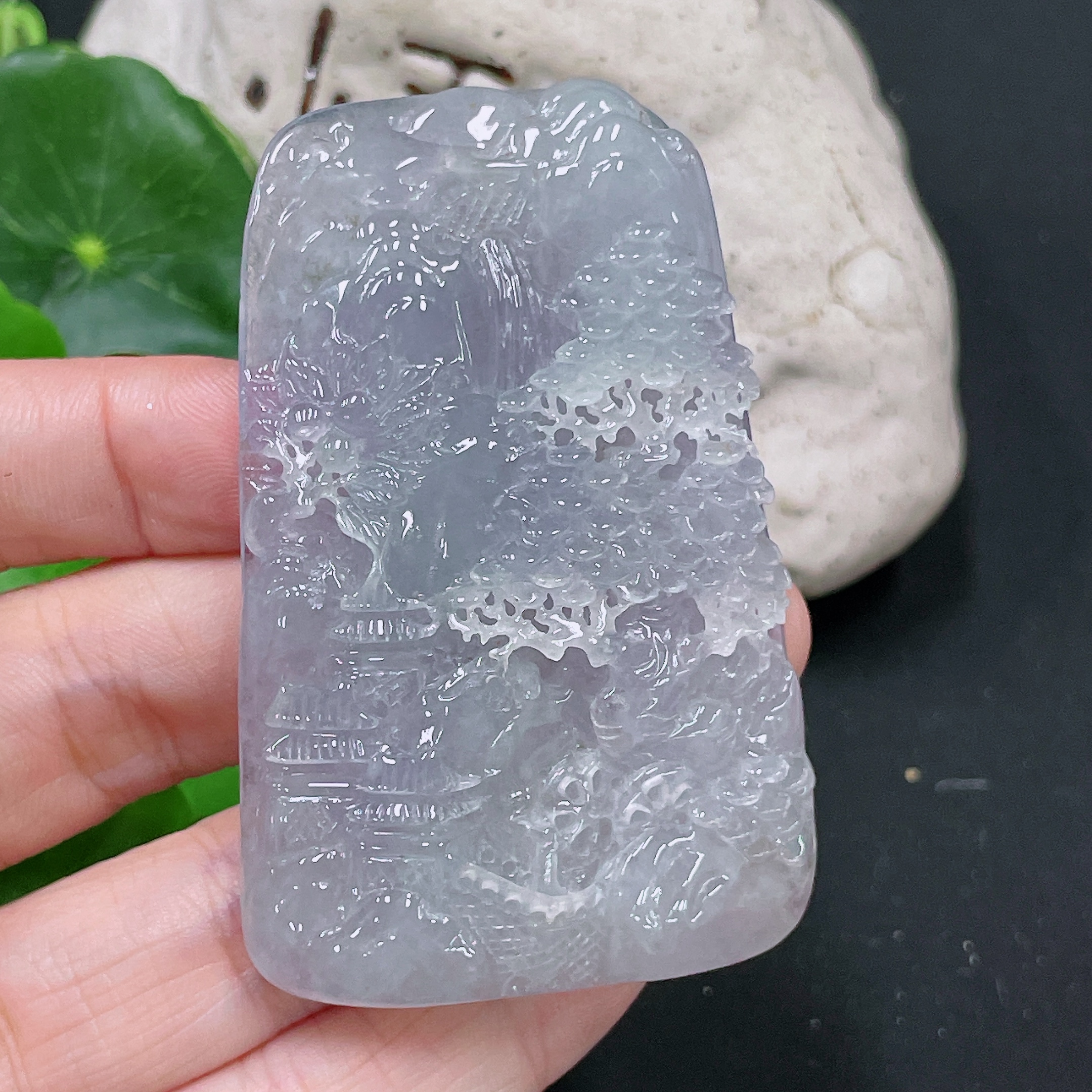 F33893454 Jadeite Pendant Landscape Plaque Total Weight Approx. 54.84g