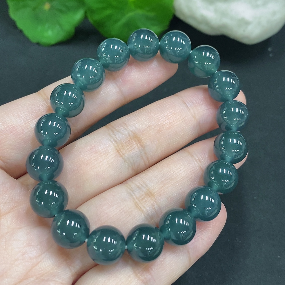 F34021952 Jadeite Bead Necklace Approximately 9.7mm Total Weight About 30.7g