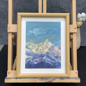 P41947873 李磊《山中日月》综合材料油画 有装裱 外框约27*22cm