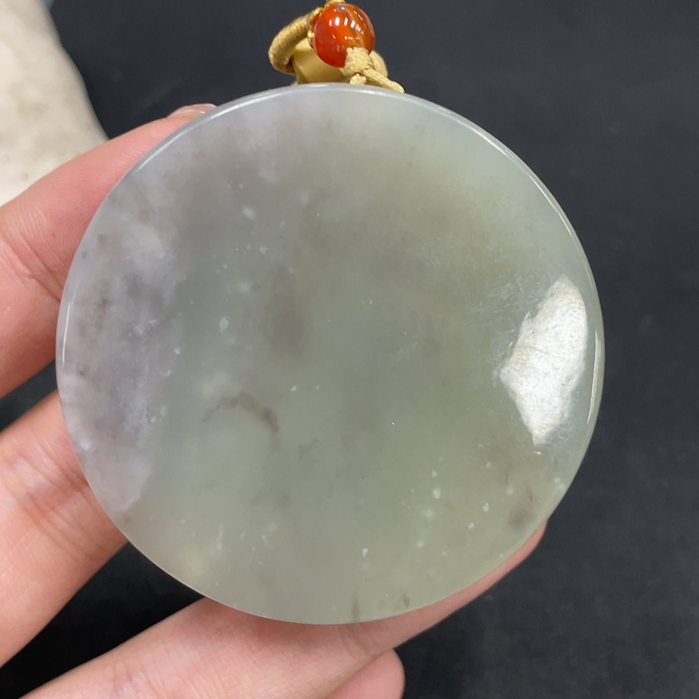 H30561150 Hetian Jade Pendant    Dragon and Phoenix Bring Prosperity