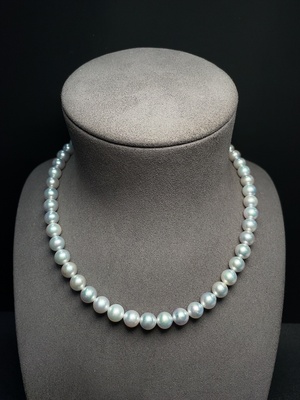 C34041526 Seawater pearl necklace, color origin undetermined, non-gold, total weight approximately 43.14 grams, size about 8.5mm