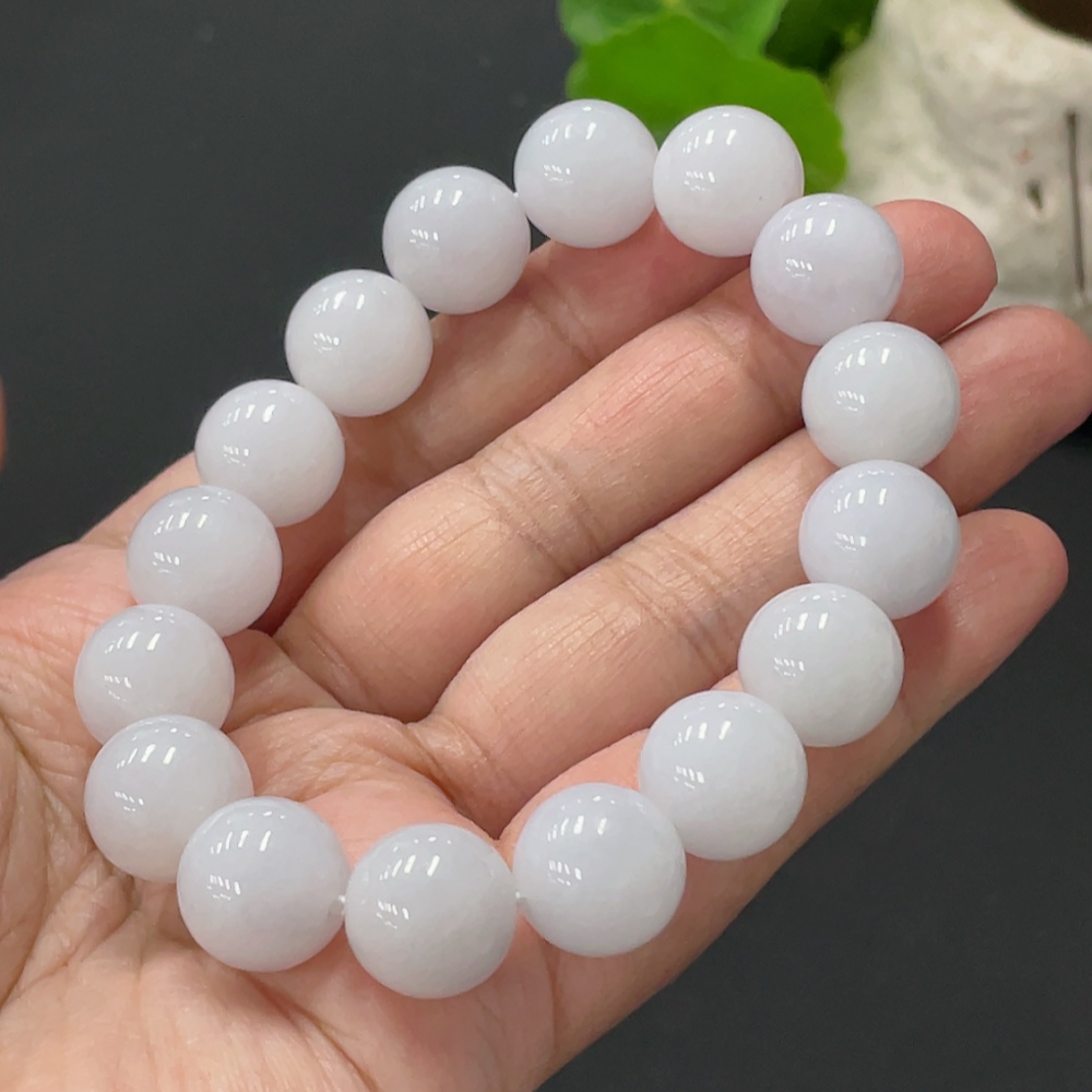 F34058660 Jadeite Bracelet Approx. 12.5mm Beads Total Weight Approx. 53.8g