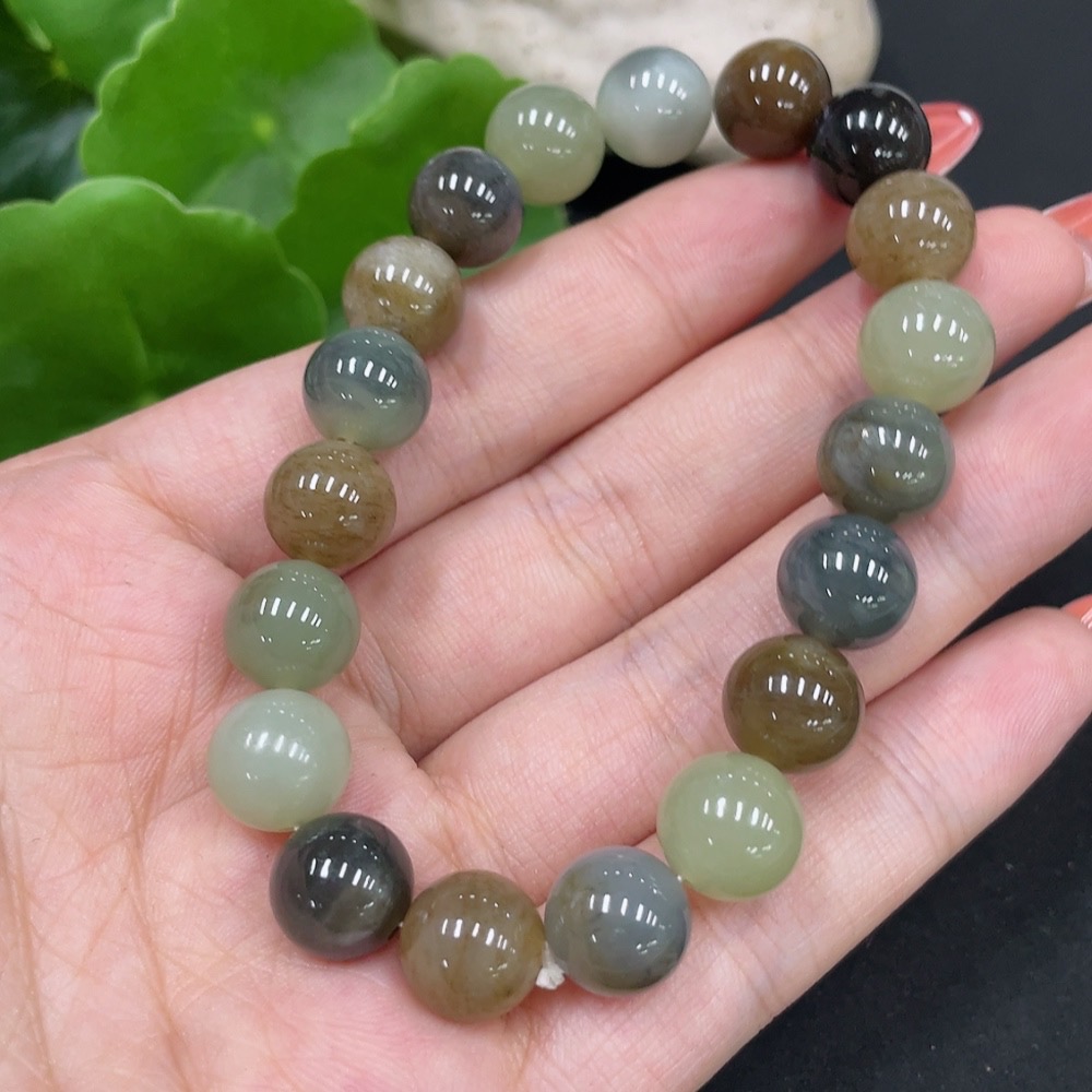 H34017219 Hetian Jade Bracelet Approx. 9.8mm Total Weight Approx. 29.2g