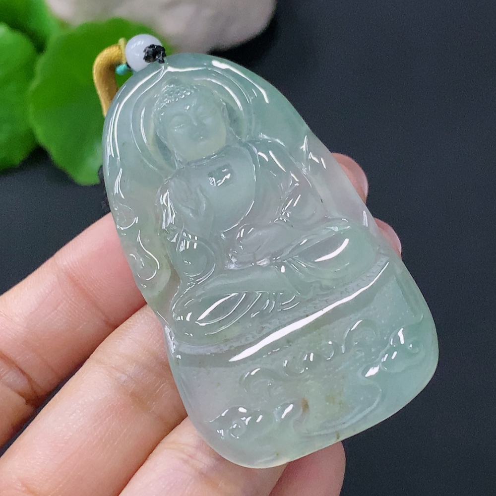 F28183141 Jadeite Pendant Buddha Plaque Total Weight Approx. 26.54g