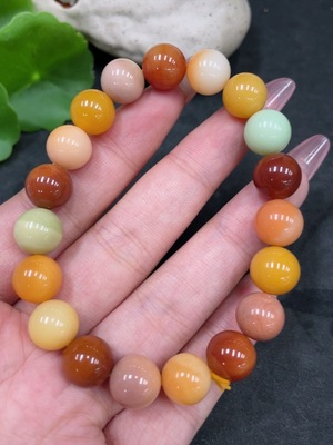 H33924970 Yellow Dragon Jade Bracelet (Beads Not Yellow Dragon Jade), Approx. 9.7mm, Total Weight Approx. 27.4g