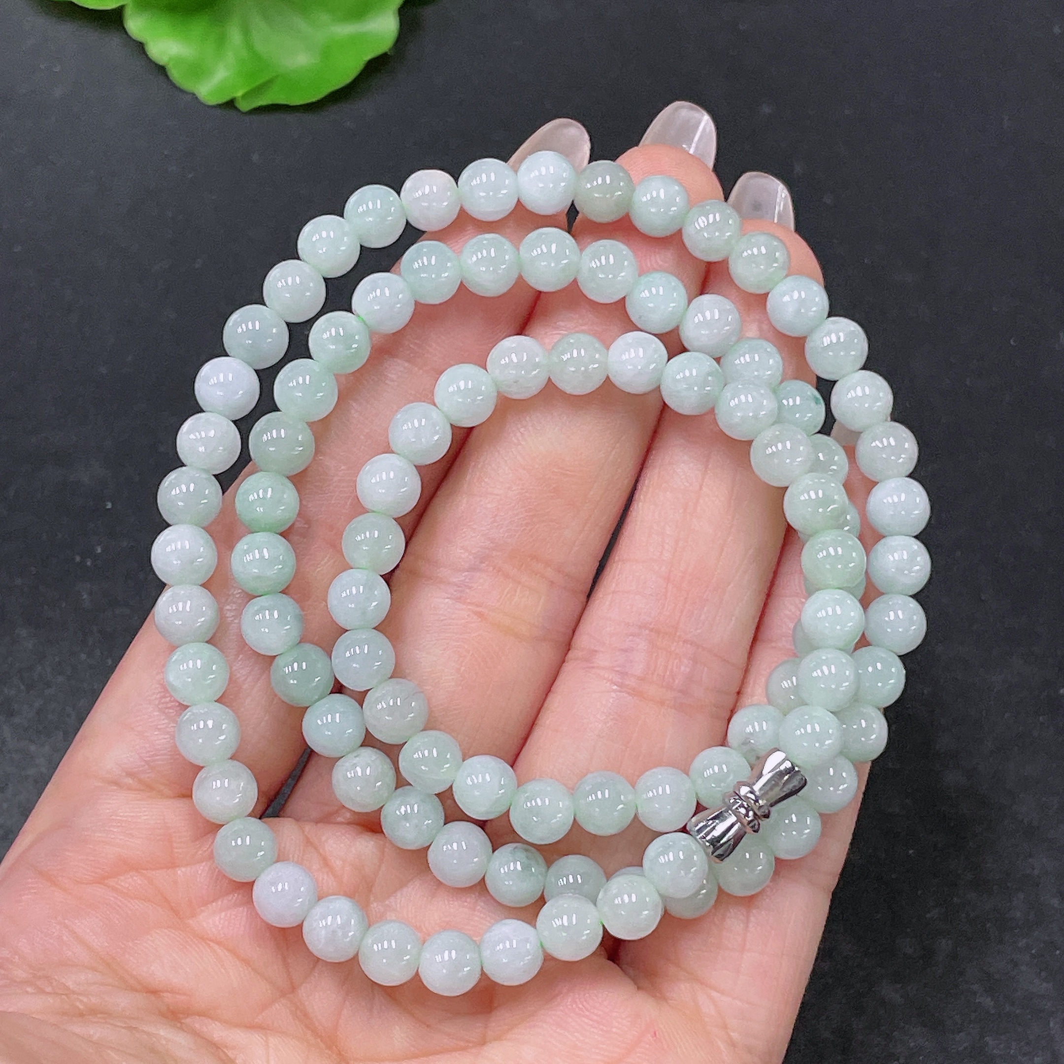 F35138679 Jadeite Bead Necklace Non-Gold Total Weight Approx. 31.23g Size About 5.7mm
