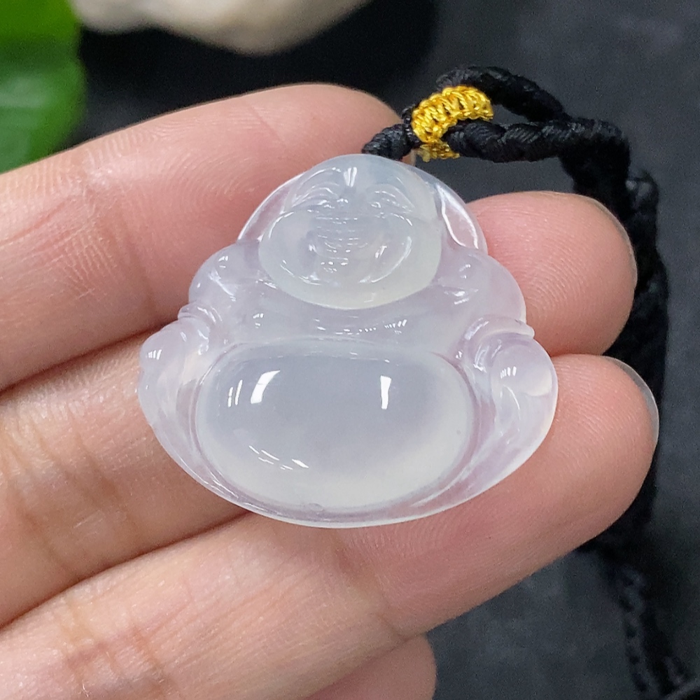 F33913675 Jadeite Pendant Buddha, Total Weight Approx. 8.54g Including Rope