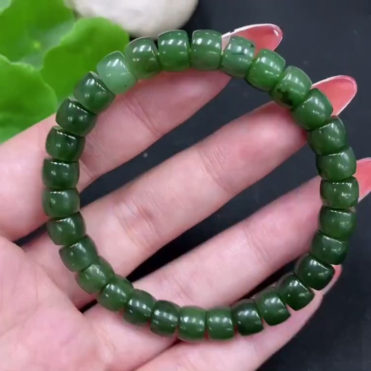 H34027399 Hetian Jade Bracelet Approx. 7.7mm Total Weight About 23.2g