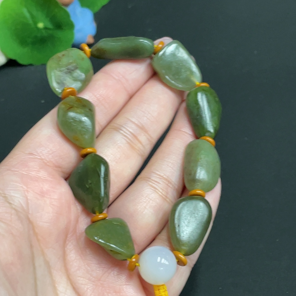 H26014921 Hetian Jade Beads, Undetermined Skin Color Origin, Total Weight Approx. 41g, Non-Hetian Jade Beads Included