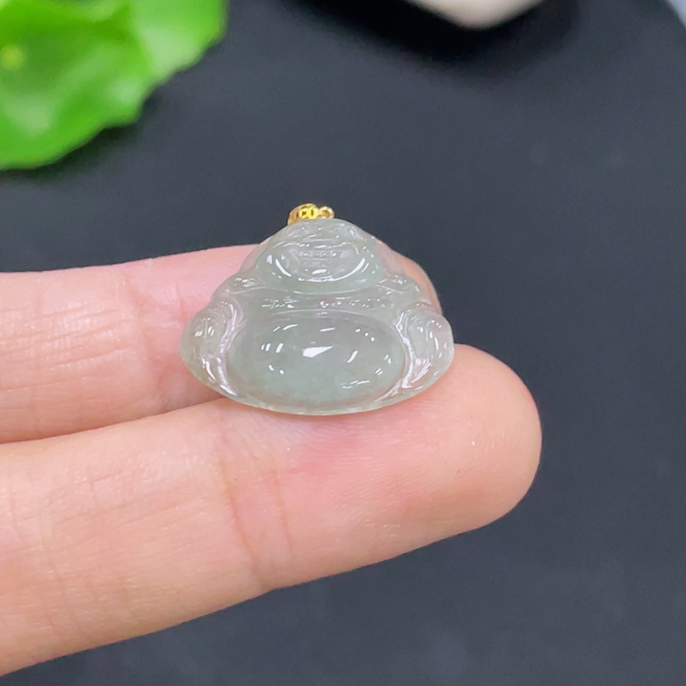F31651756 Jadeite Pendant Buddha Bezel 18k Total Weight Approx. 1.92g