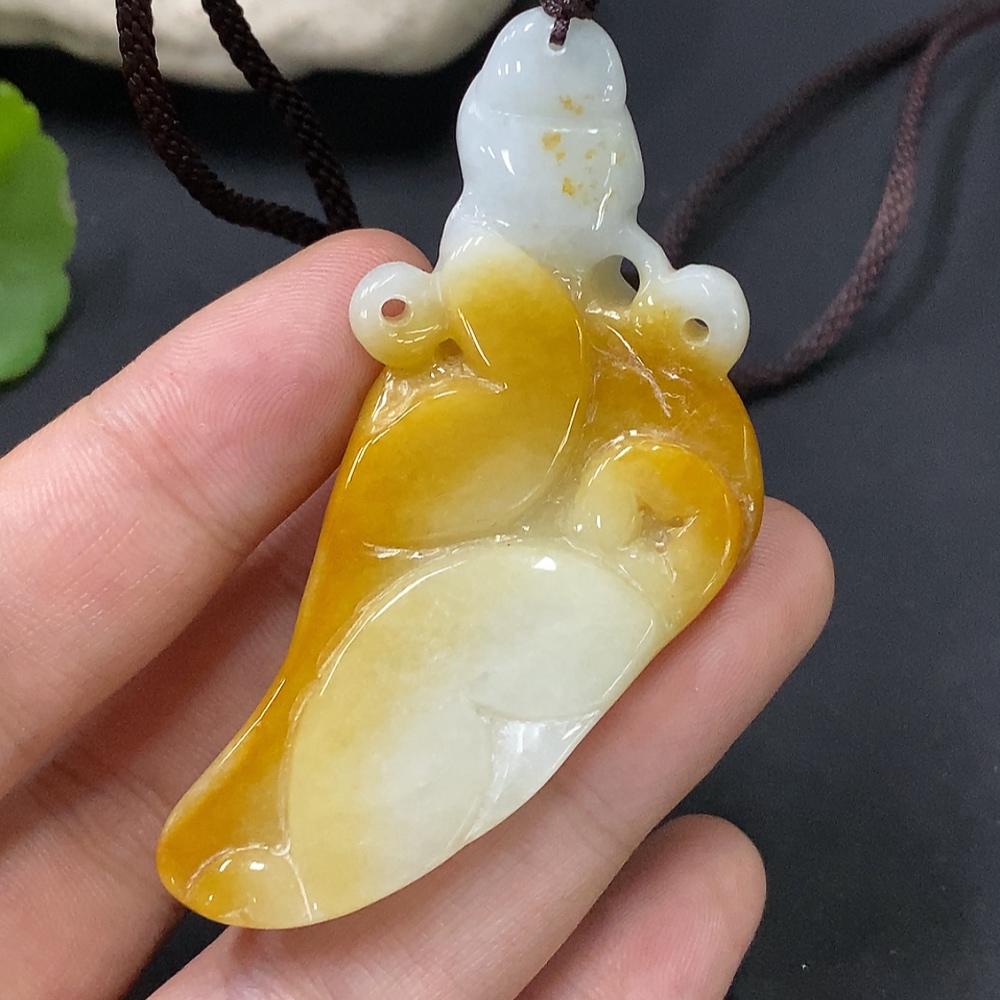 F29322323 Jadeite Pendant - Color Origin Undetermined - Total Weight Without Rope Approx. 36.58g