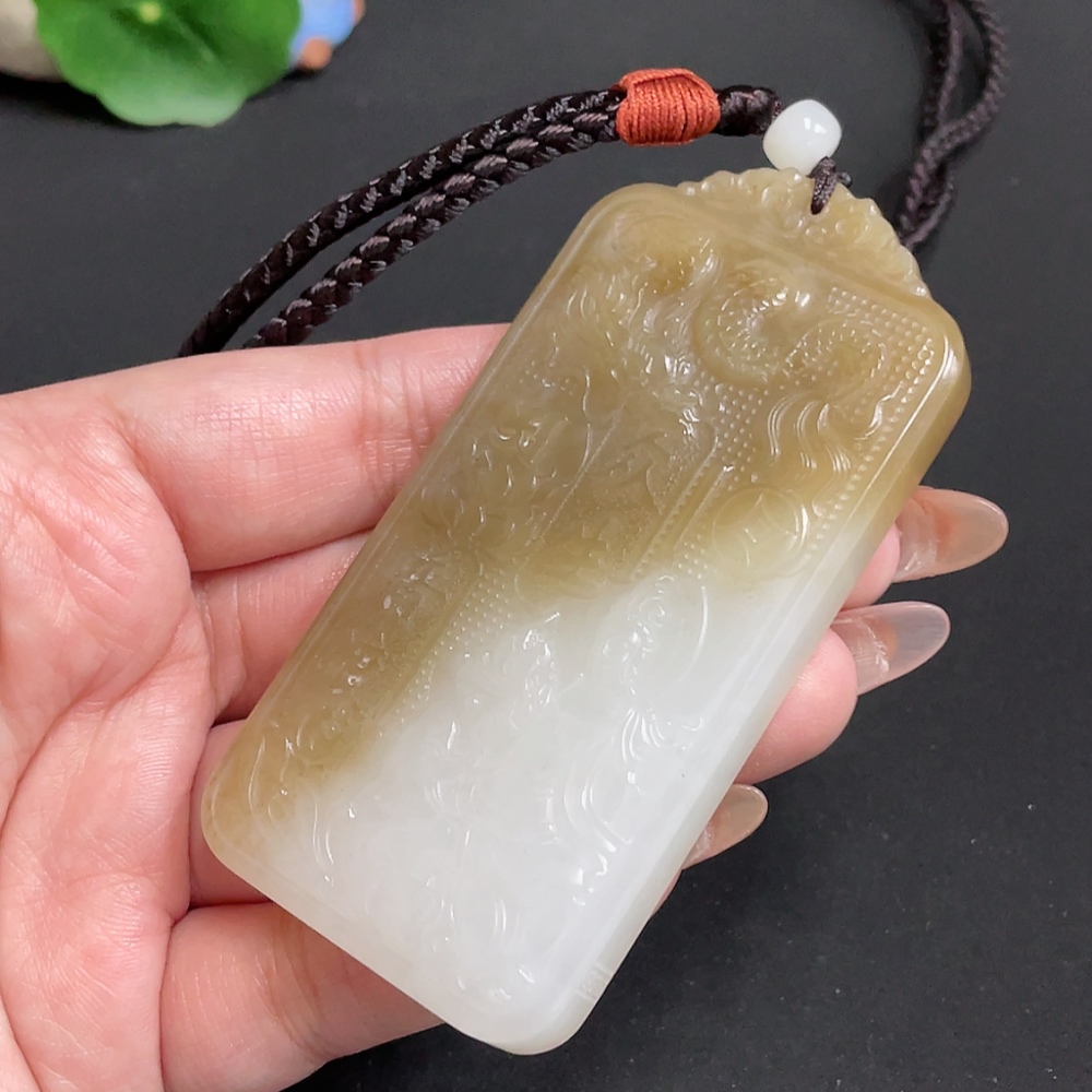 H32767795 Hetian Jade Pendant Guanyin Total Weight approx. [with rope] 91.7g
