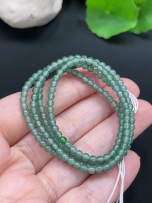 F24737830 Jadeite Bead Necklace Total Approx. Weight 7.79g Size Approx. 3mm