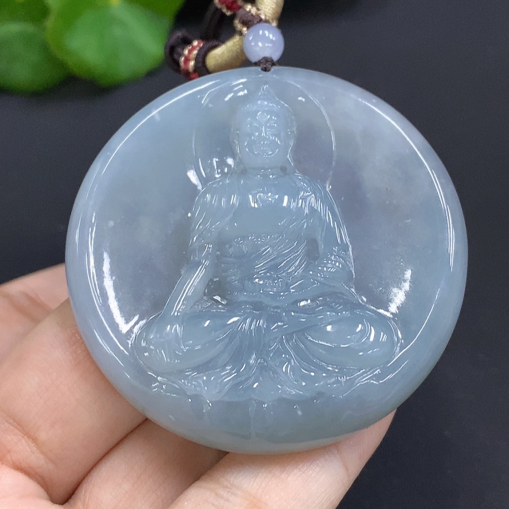 F20203437 Jadeite Amitabha Pendant Total Weight 55.276g