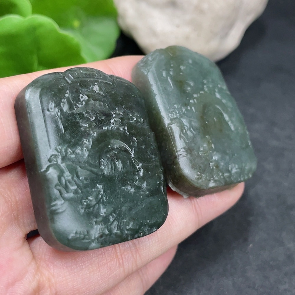 H32797438 Hetian Jade Pendant Landscape Plaque Total Weight Approx. 65.1g
