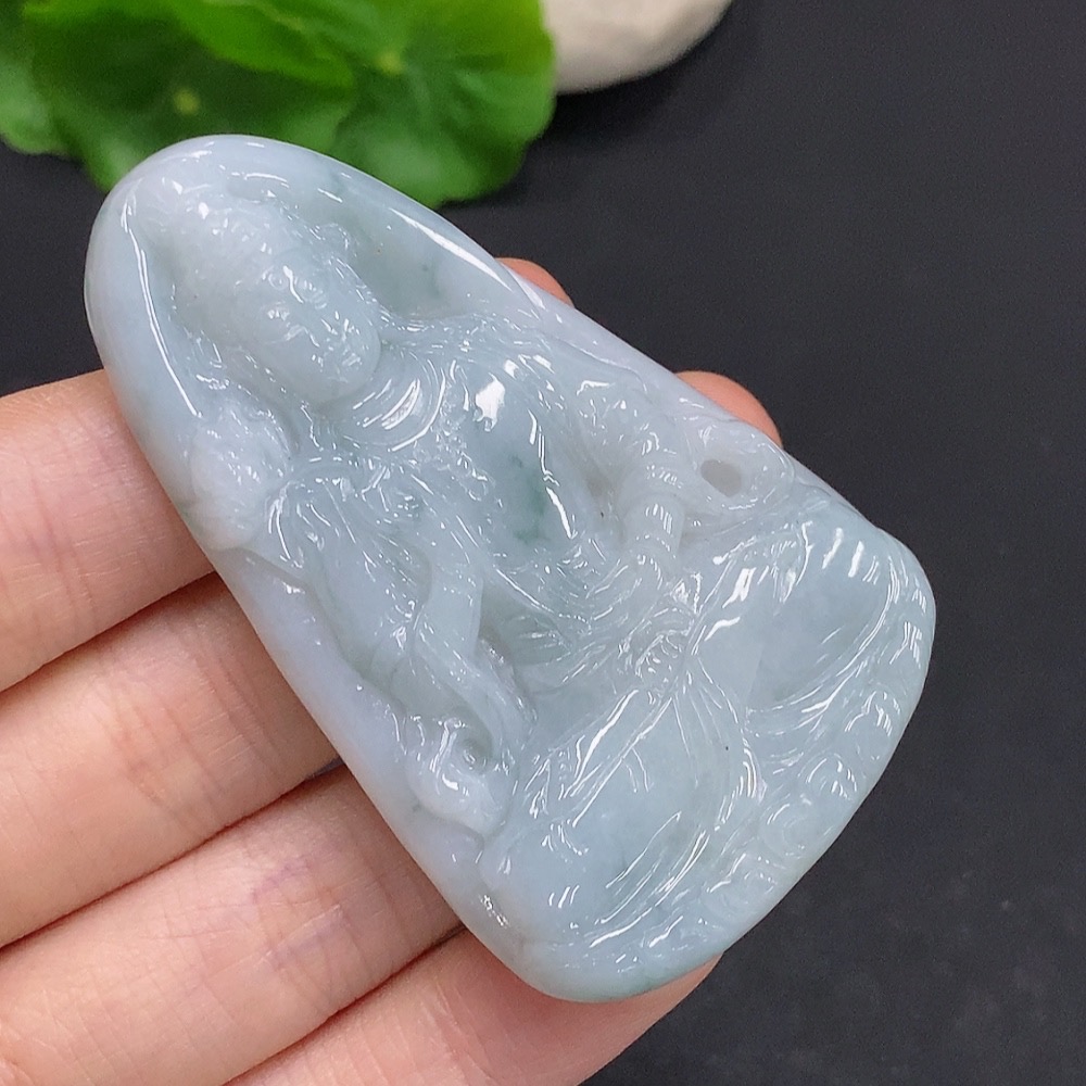 F32792489 Jadeite Guanyin Pendant Total Weight Approx. 40g