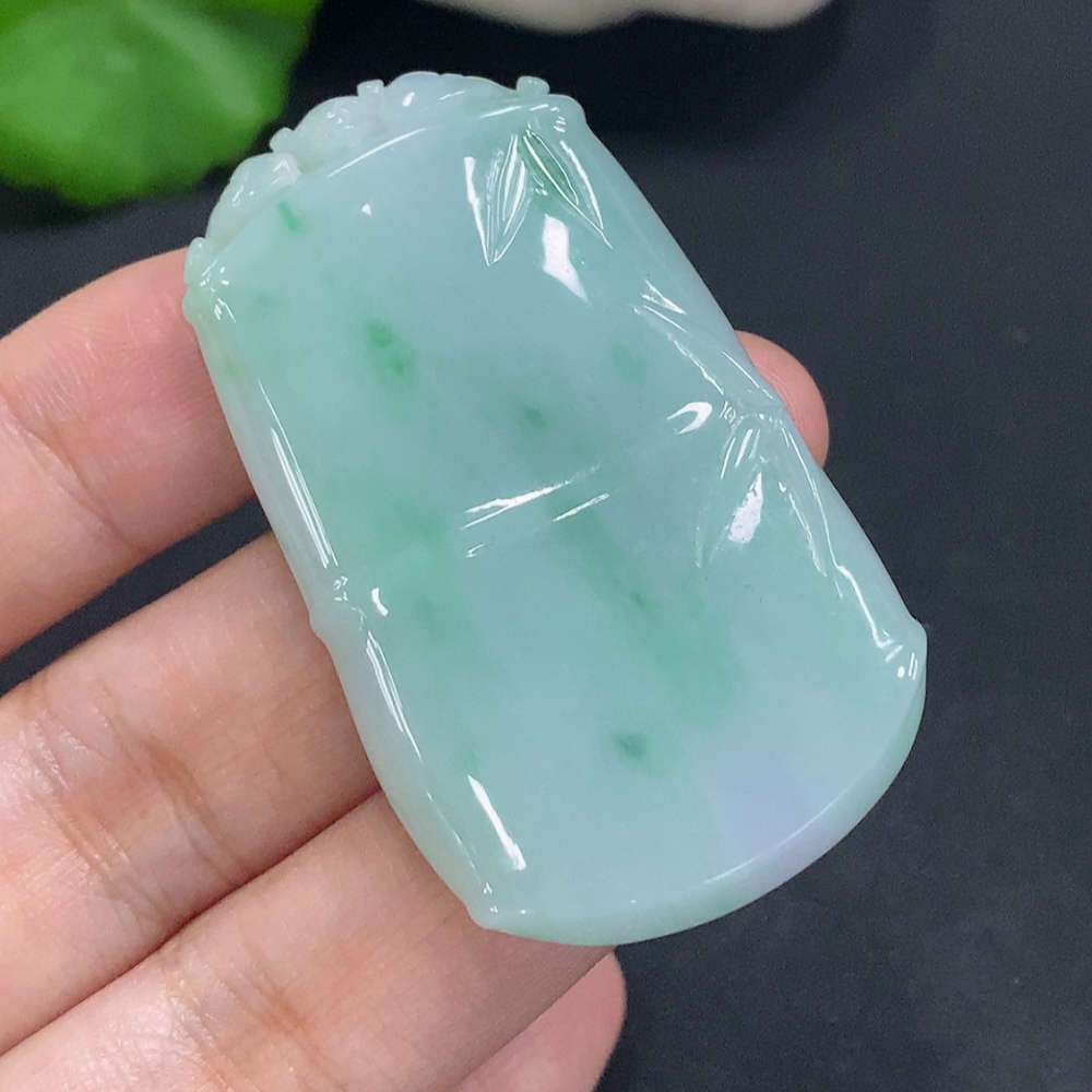 F30451213 JadeiteBamboo Pendant with a total weight of approximately 23.1 grams