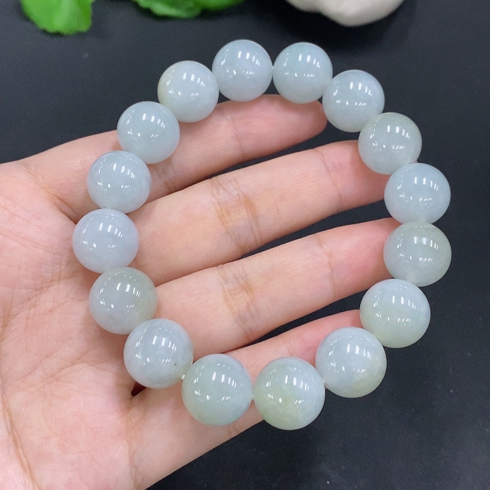 F22453535 Jadeite Bead Necklace Approx. 13.3mm Total Weight 67.863g