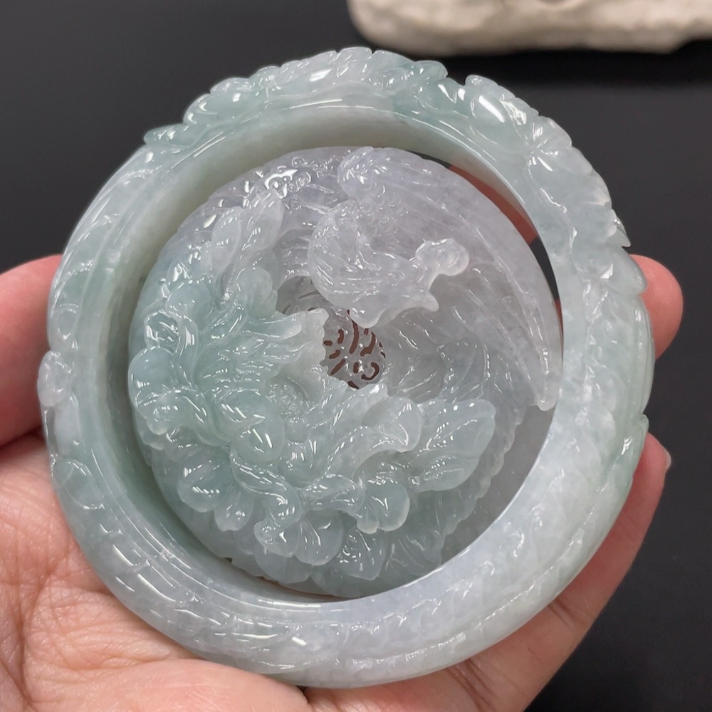 F27110381 Jadeite Bangle Set Size 55.8 Total Weight Approx. 131.26g