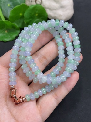 F34962885 Jadeite Bead Necklace Approx. 7mm Non-Gold Total Weight About 47.4g