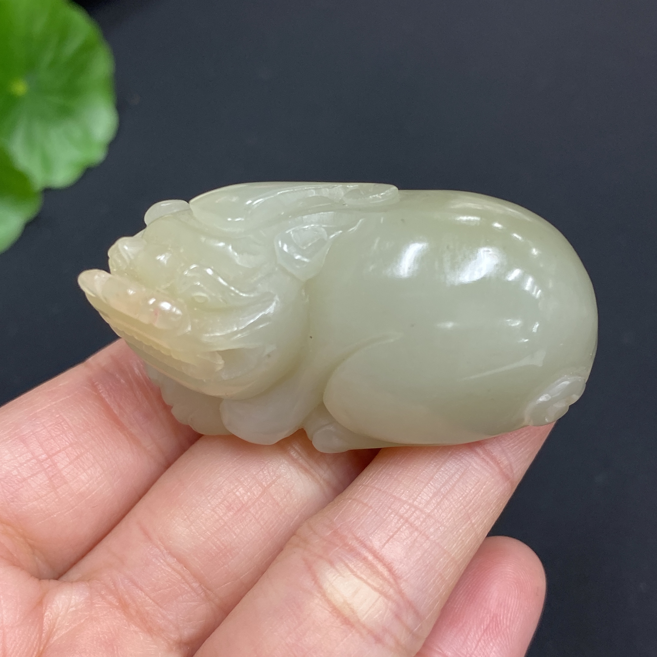 H24782135 Hetian Jade Pendant, Auspicious Beast, Total Weight Approx. 46.4g