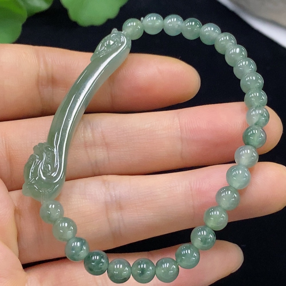 F31586820 Jadeite Beaded Bracelet Approx. 5.7mm Total Weight Approx. 13.06g