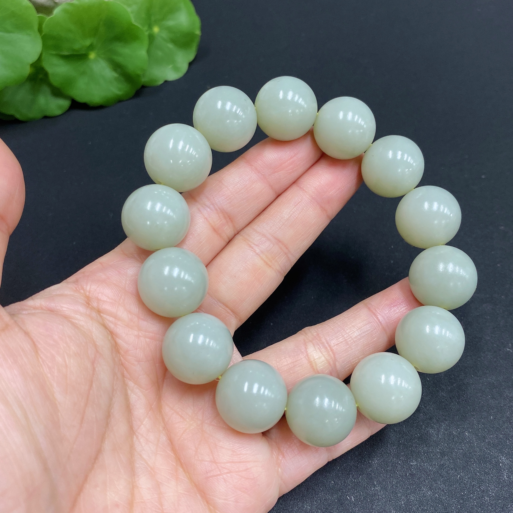 H33903606 Hetian Jade Bracelet   Approx.15.4mm   Total Weight Approx.84.2g