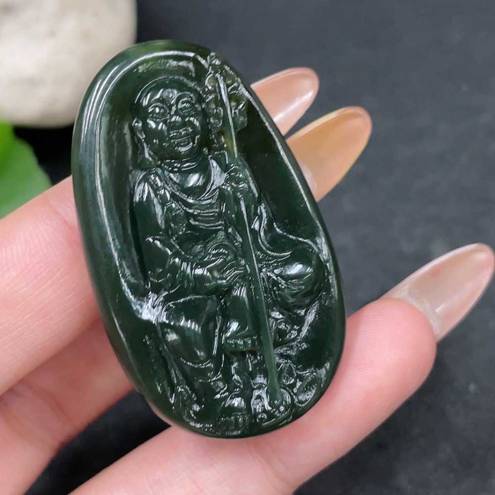 H32726405 Hetian Jade Pendant - Ksitigarbha Bodhisattva, Total Weight Approx. 17.9g