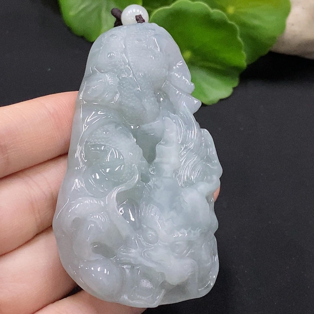 F34028035 Jadeite Dragon Pendant Total Weight Approx. 79.7g