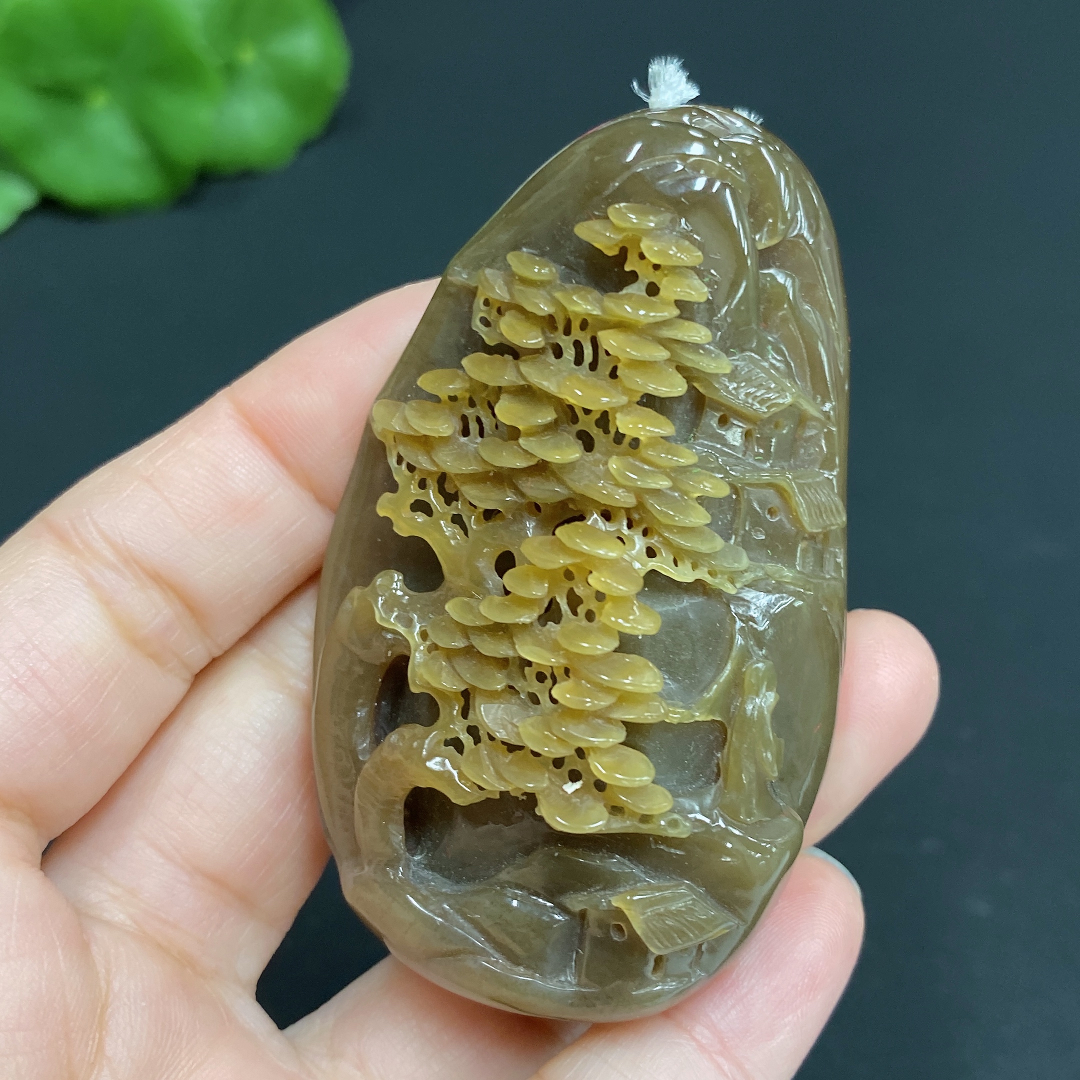 H27061327 Hetian Jade Pendant Landscape Total Weight Approx. 70.2g