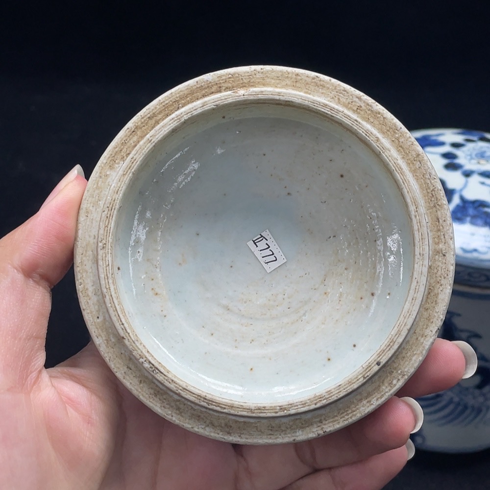 W30538854 Porcelain, Mint Condition, Modern Blue and White Lidded Jar, Size as per Actual Item
