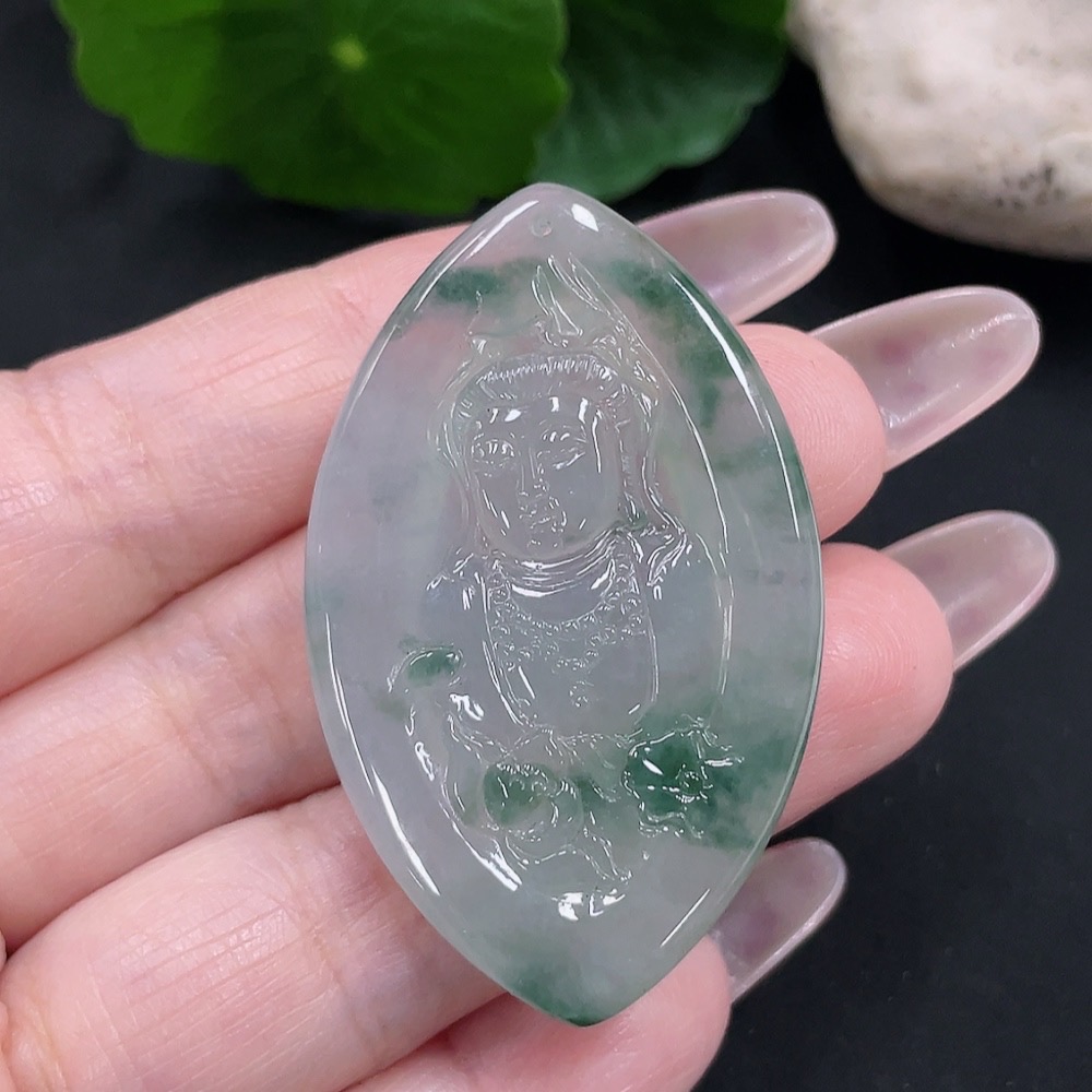 F35082852 Jadeite Guanyin Pendant Total Weight Approx. 17.8g