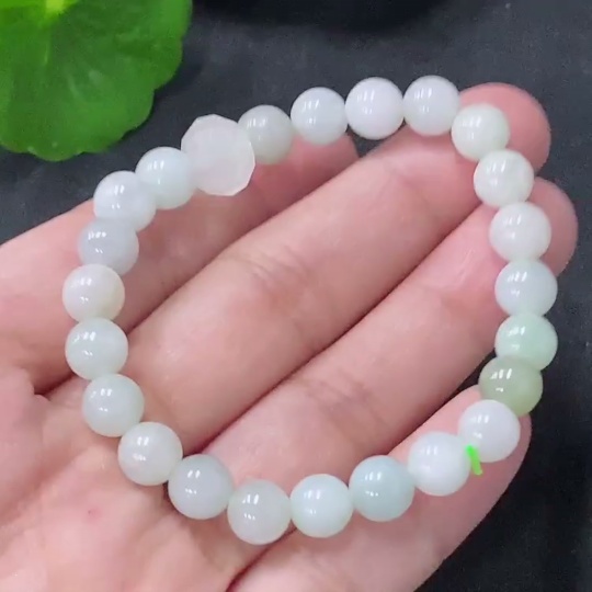 F31662543 Jadeite Bracelet Approx. 6.8mm Beads Total Weight About 12.73g Non-A Grade Accessory Beads