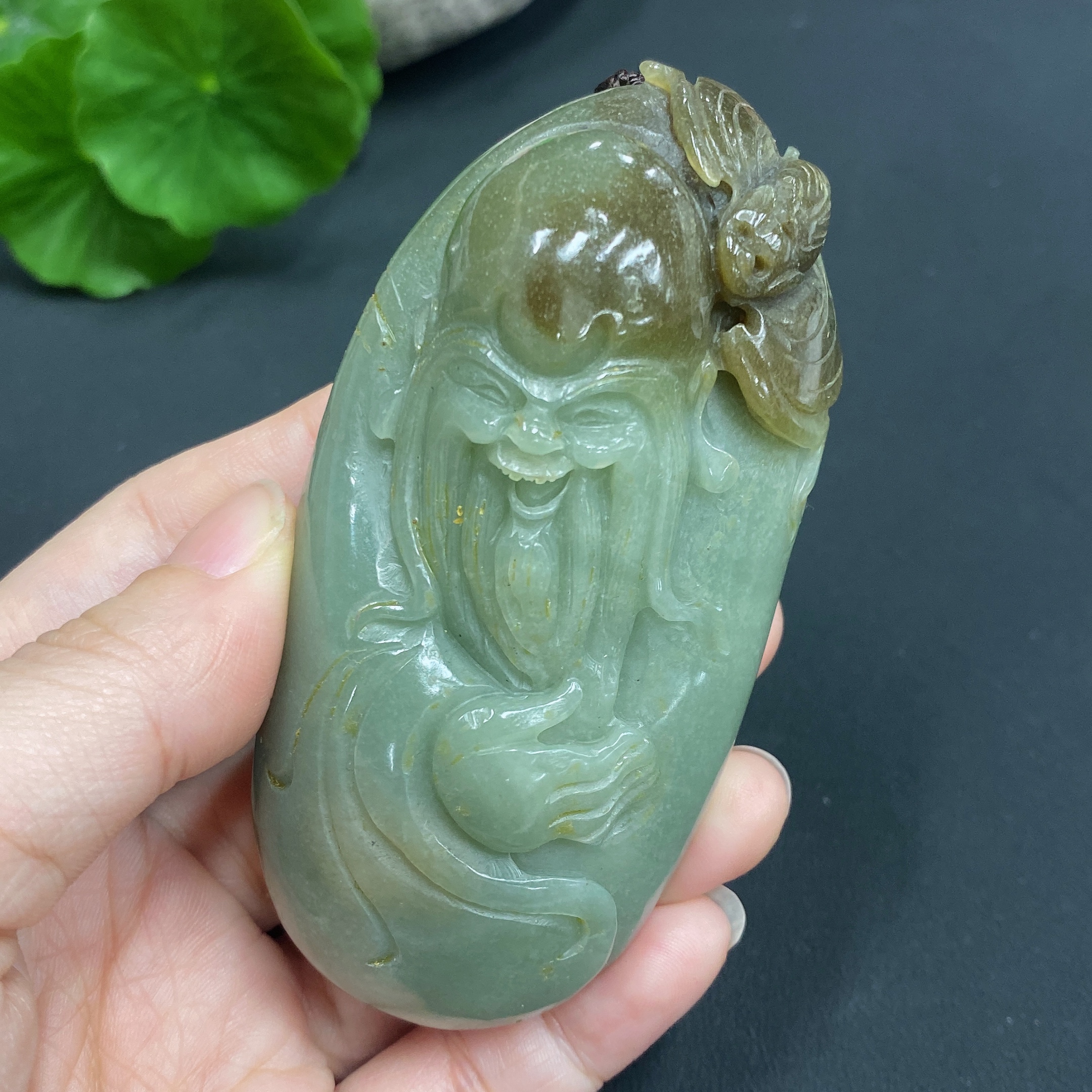 H16768034 Hetian Jade Hand-Held Ornament - The God of Longevity