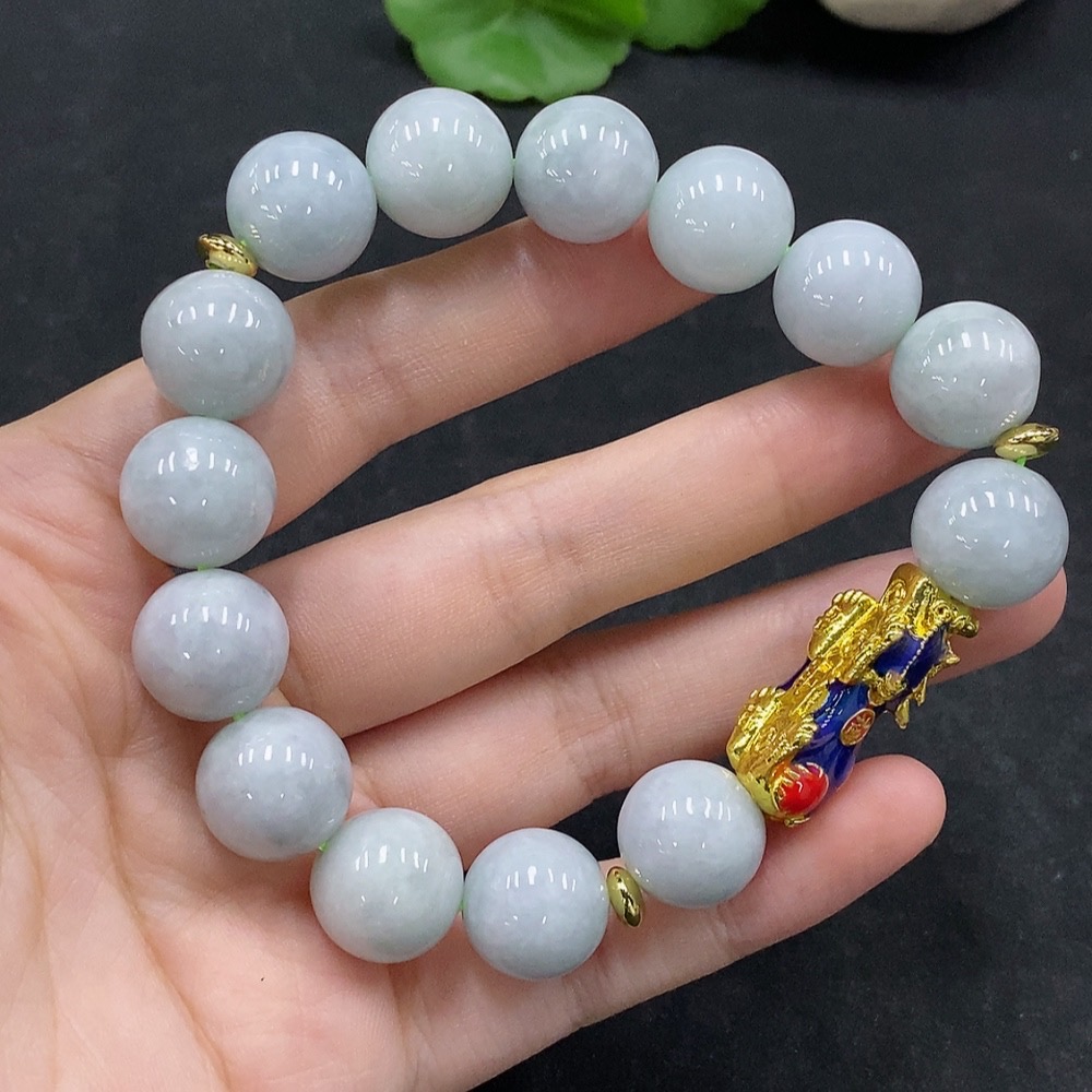 F33946878 Jadeite Bracelet Approx.13.4mm Total Weight Approx.69.56g Non-Gold Inlaid