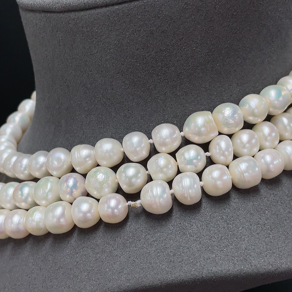 C34989597 Pearl Bead Necklace Total Weight Approximately 177.21g Size About 9.8mm
