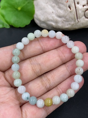 F46597201 翡翠手串 卡6mm左右 货品总重约10.27g