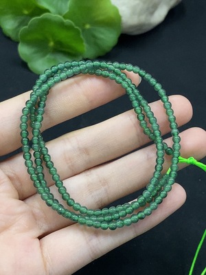 F34996635 Jadeite Bead Necklace Approximately 3mm Bead Size Total Weight Approximately 8.12g