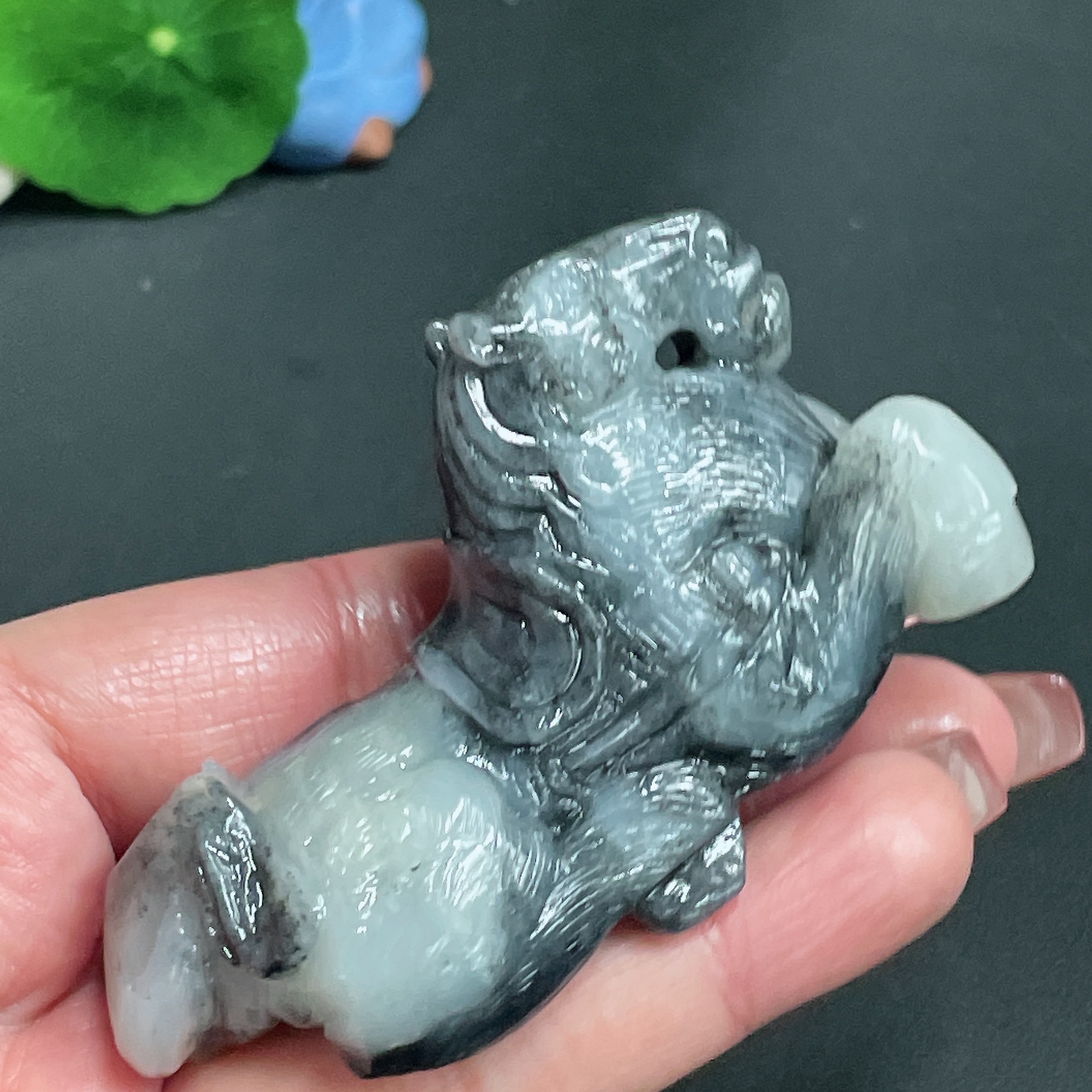 H25839486 Hetian Jade Handheld Piece - Tang Horse, Total Weight Approx. 98.1g